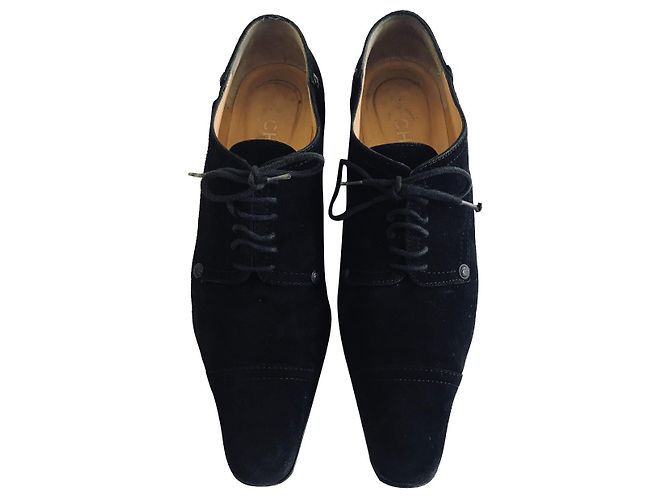 Chanel Chaussures en daim à lacets Noir