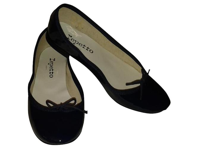 Repetto Ballet flats Blue Patent leather  ref.473222