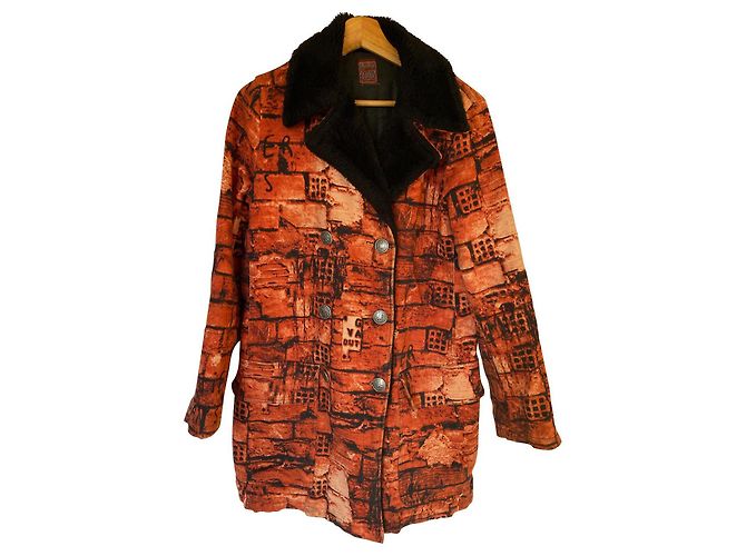 Giacca Jean Paul Gaultier in cotone nero e arancione