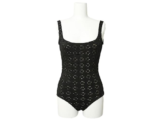 [Usado] Chanel Lace One Piece Black Swimwear Feminino Preto Nylon  ref.473278