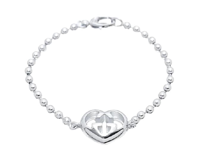 [Used] Gucci / GUCCI Interlocking G Heart Bracelet Silver / Ag925 Ladies Silvery  ref.473594