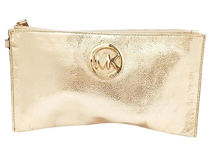 Michael Kors Clutch bag Golden Leather Joli Closet