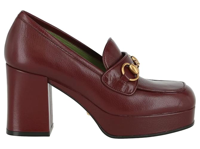 Gucci Zapatos de tacón con plataforma de cuero Houdan Púrpura  ref.473720