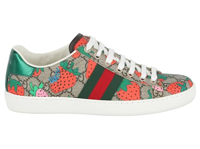 Gucci GG Supreme Ace Strawberry Sneakers Multiple colors  ref.473740