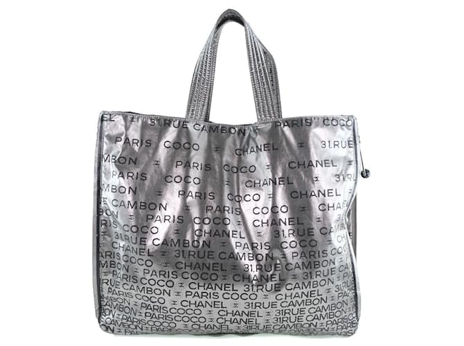 Chanel Silvery Polyester  ref.474036