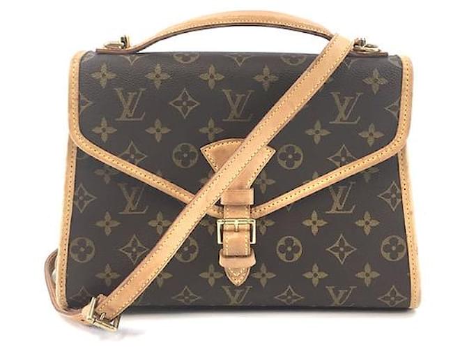 Louis Vuitton Bel Air Beverly Monogramm Leinwand Braun Leder  ref.474055