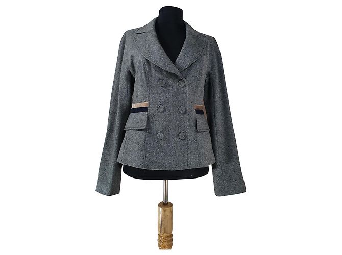 Marc Cain Blazer Grau Wolle und Kaschmir