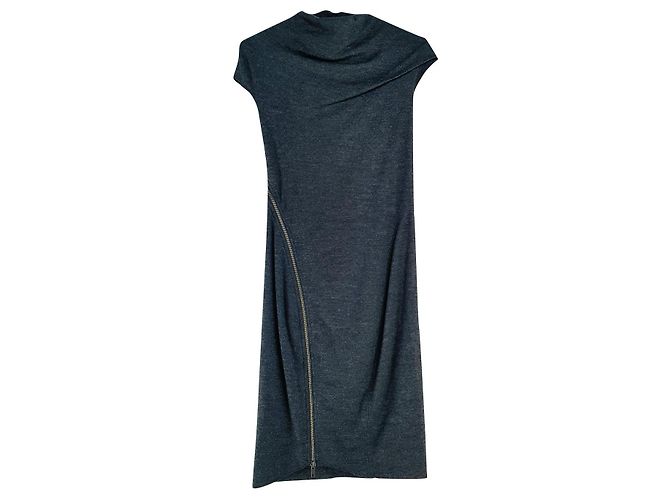Vestido Helmut Lang de lã cinza