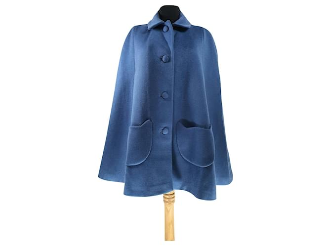 Paul & Joe Sister Coats, Outerwear Blue Cashmere Wool Polyamide  ref.474314