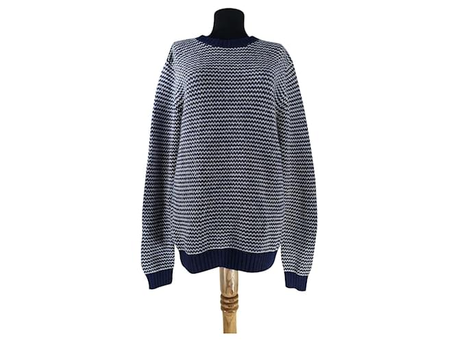 Bruuns Bazaar Oversize Pullover Blau Wolle 