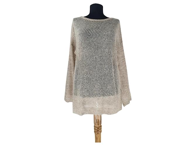 Autre Marque Knitwear Beige Wool Acrylic Mohair  ref.474393