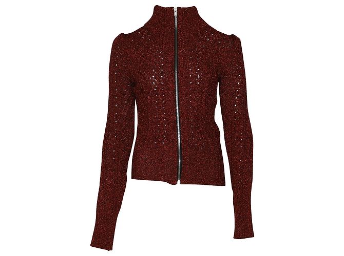Isabel Marant Daley Suéter de tricô com zíper em poliamida bordô Vermelho Bordeaux
