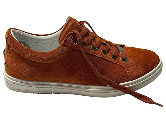 Sneakers Jimmy Choo Cash in pelle scamosciata marrone Arancione Svezia  ref.474768