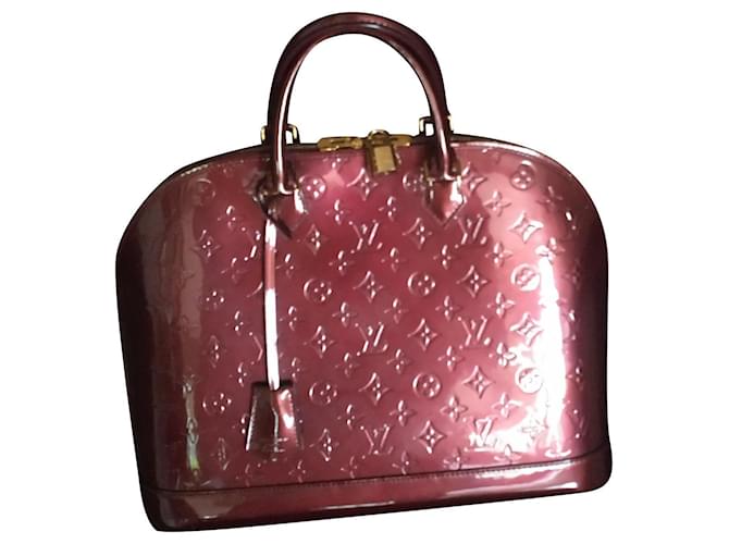 Louis Vuitton ALMA GM bag Dark red Patent leather  ref.474804