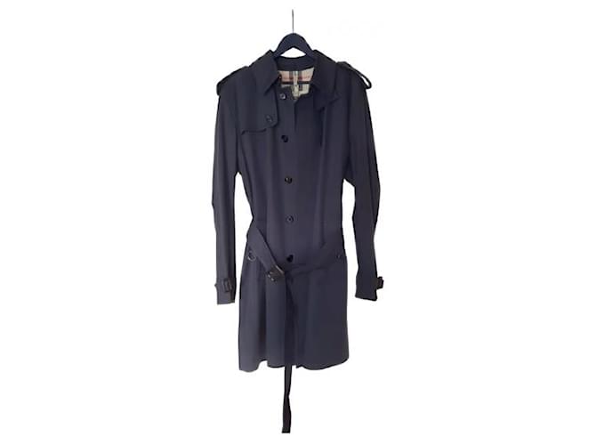 Trench Burberry Heritage Blu navy Cotone  ref.474831
