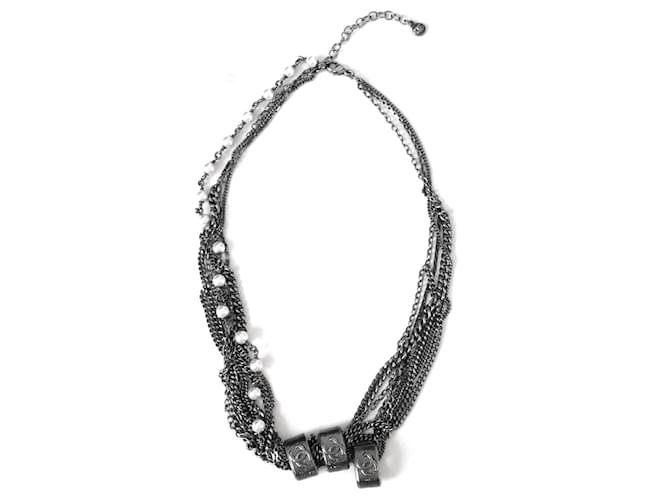 Chanel  Pre-Fall 2012 Metiers D’Art Paris-Bombay Necklace Silvery Metal  ref.475058