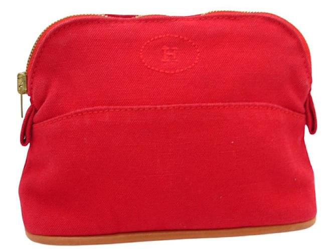 Bolso de mano Hermès Roja Algodón  ref.475144