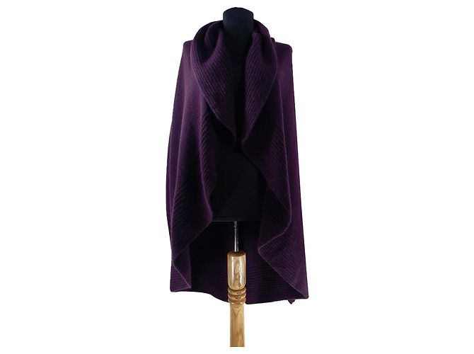 Autre Marque Johnstons of Elgin Strickjacke Lila Wolle Angora M Dunkelviolett