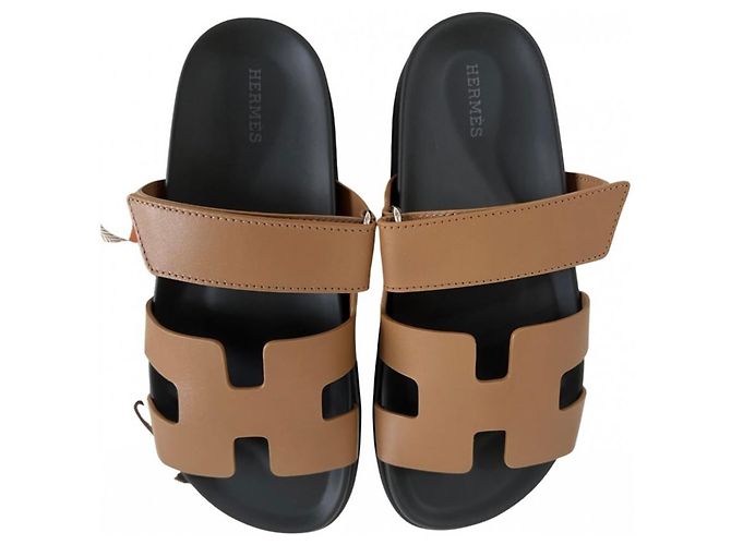 Hermès sandali Marrone Marrone chiaro Pelle