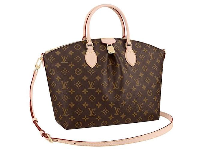 Louis Vuitton LV Boite tote handbag MM Brown Leather  ref.475836
