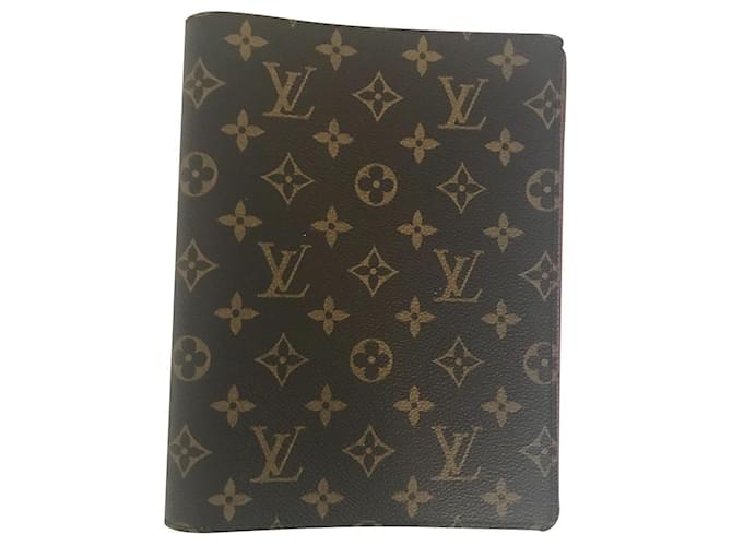 Louis Vuitton Capa de diário de mesa de monograma Castanho escuro  ref.475842
