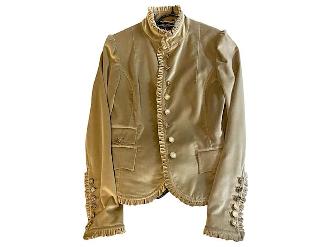 Kurze Jacke von Dolce & Gabbana Beige Baumwolle  ref.475876