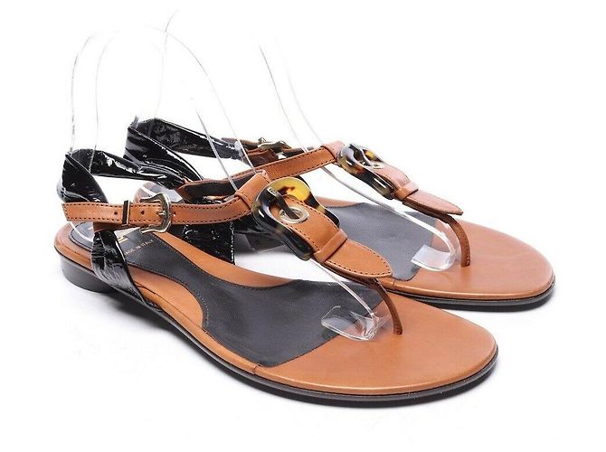 Fendi Leather Sandals Brown