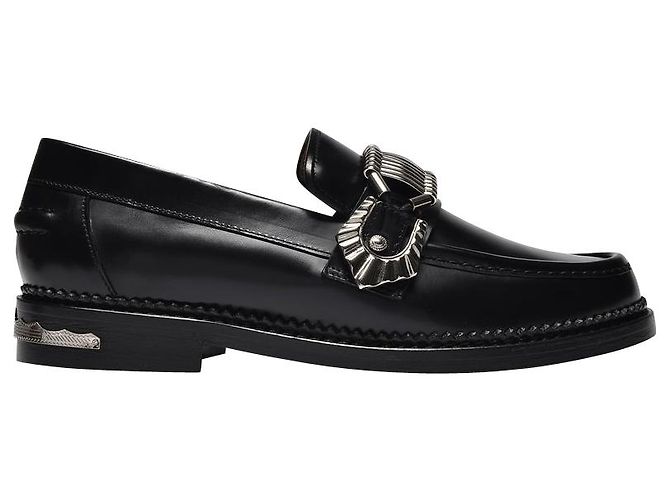 Toga Pulla Loafer aus schwarzem Leder