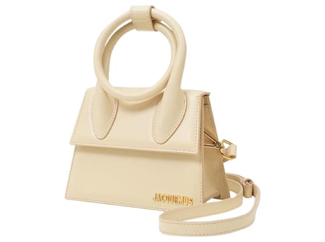 Jacquemus Le Chiquito Noeud Bag in Beige Leather Flesh  ref.475330