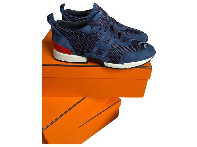 Zapatillas Hermès Azules de Tela Talla 36