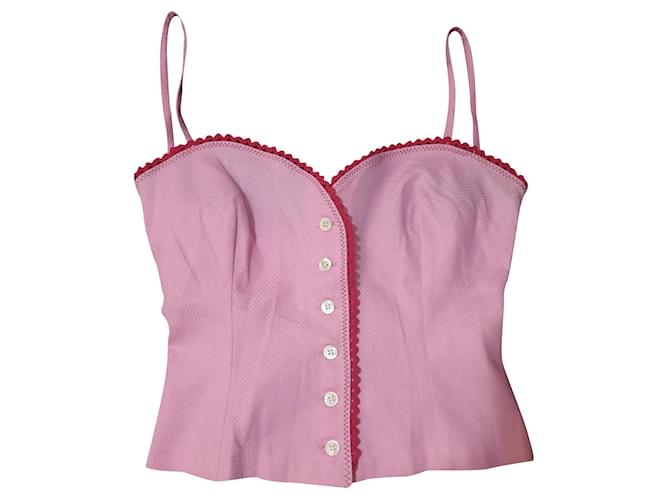 Moschino Tops Pink Red Cotton  ref.475687