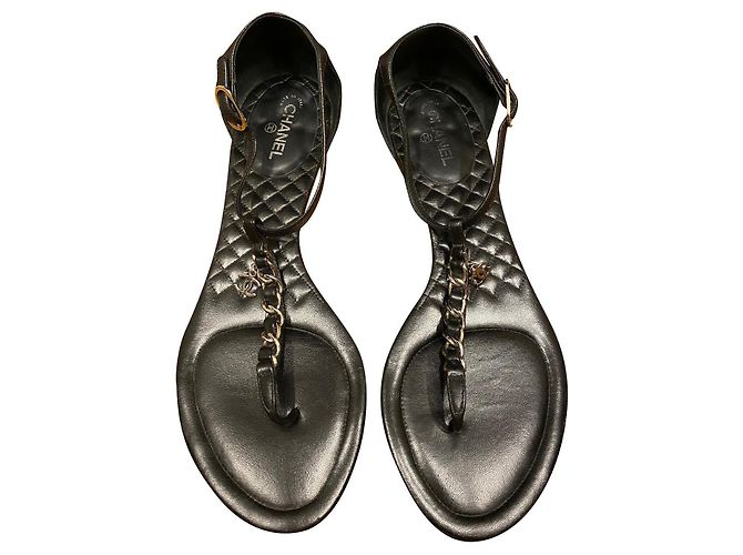 Chanel Sandalen Schwarz