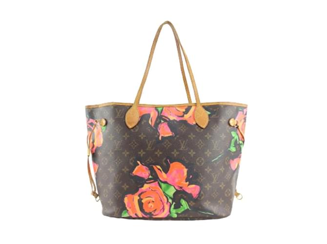 Louis Vuitton Stephen Sprouse Monogram Roses Neverfull MM Tote Bag Cuir  ref.475882