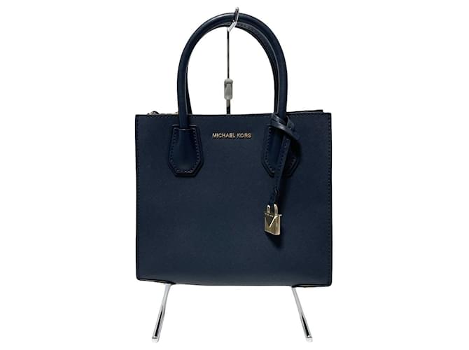 Leather tote Michael Kors Navy in Leather - 26130475