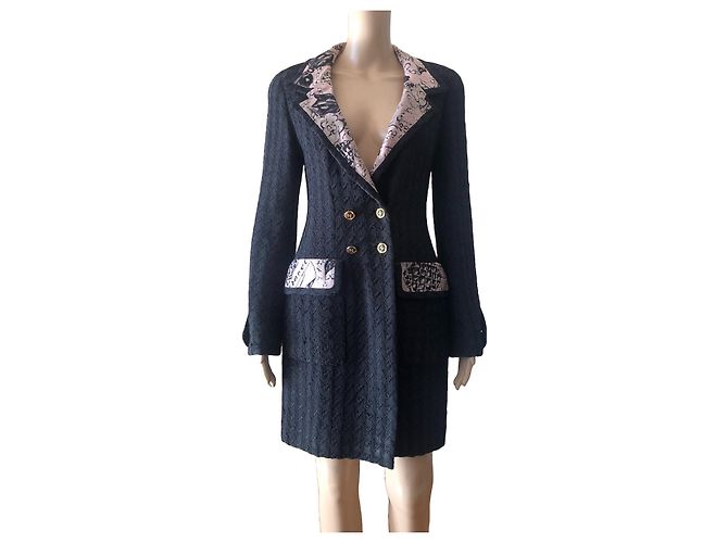 Chanel black jacket with pink silk lining