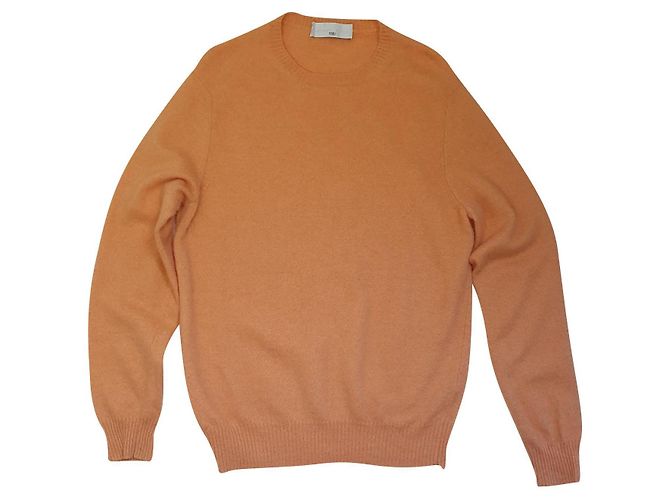Autre Marque Fedeli Kaschmir Pullover Pfirsich Orange Angeln 