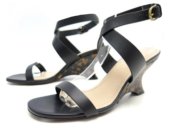 NEW CHRISTIAN DIOR UP SANDALS SHOES 38 KCQ BLACK LEATHER229VEAS900 SHOES  ref.476755