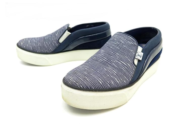 Hopefully To meditation Green LOUIS VUITTON SHOES SNEAKERS CATWALK SLIP ON 38.5 BLUE CANVAS SHOES Cloth  ref.476769 - Joli Closet