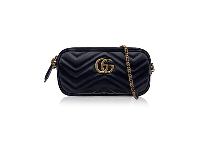 Gucci black purse cheap with gold chain