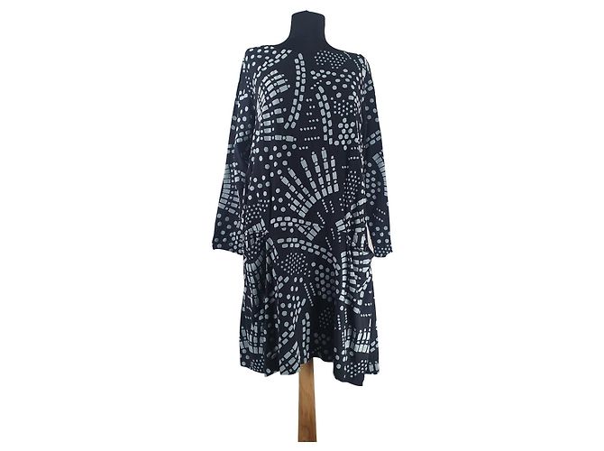 Bitte Kai Rand Kleid Viskose Schwarz Weiß Größe M