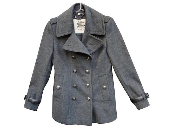 Burberry wool & cashmere pea coat t 38 Grey  - Joli Closet