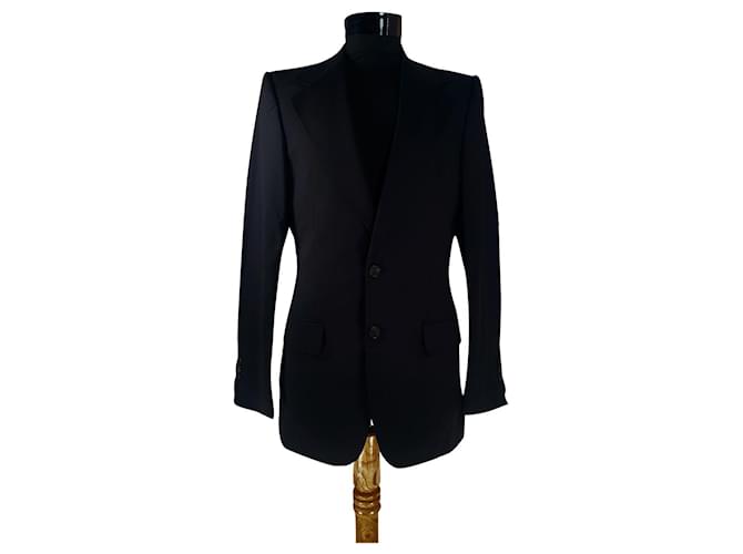 Yves Saint Laurent Giacche blazer Nero Lana  ref.476901