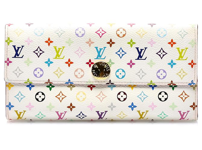 Louis Vuitton White Monogram Multicolore Canvas Sarah Wallet Louis