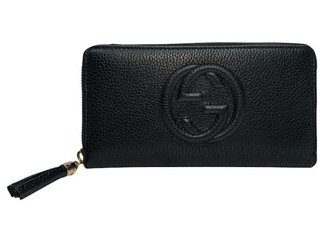 gucci soho leather zip around wallet