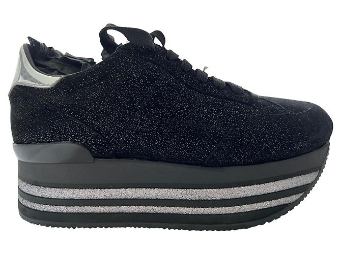 Baskets à plateforme grises Hogan Noir