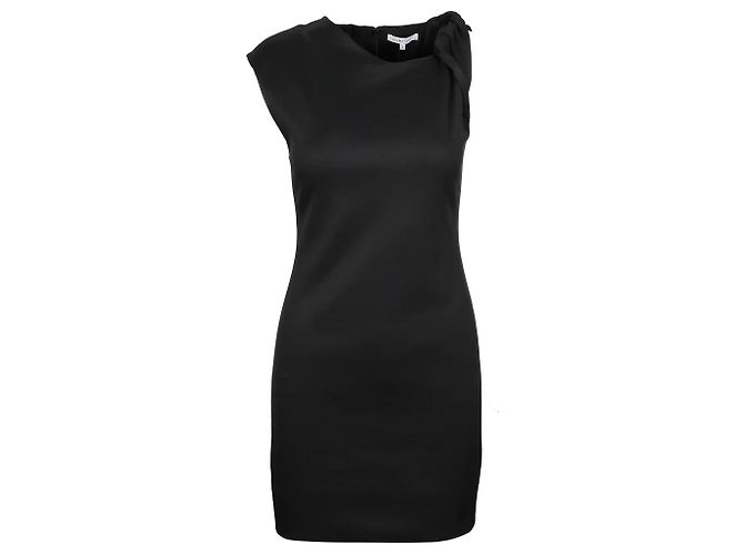Helmut Lang Schwarzes Twist-Trägerkleid