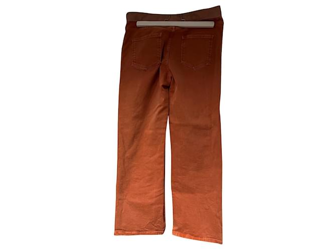 Chanel Pantalones, polainas Roja Algodón  ref.477354