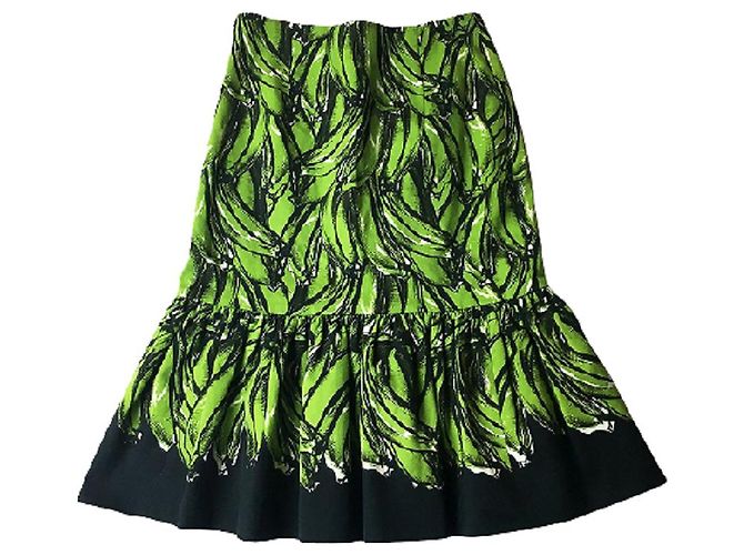 [Usado] Falda fruncida con estampado de plátano de Prada