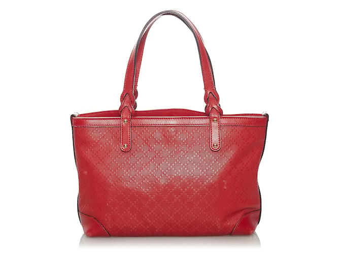 Gucci Red Diamante Craft Leather Tote Bag Pony-style calfskin  ref.477482