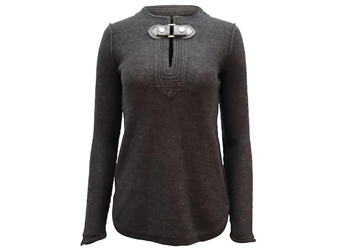 Tory Burch Mim Tunic Sweater in Black Melange Acrylic  ref.477682